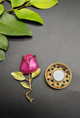 Broche aimantée - Rose