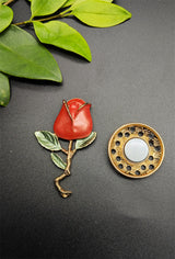 Broche aimantée - Rose