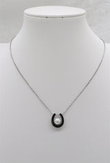 Collier court fer à cheval et perle