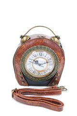 Sac à main horloge marron