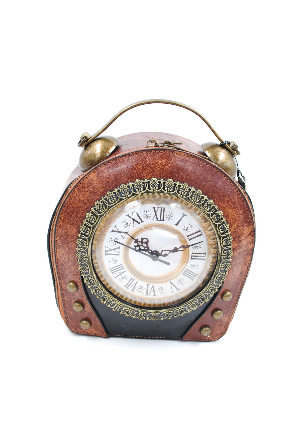Sac à main horloge marron