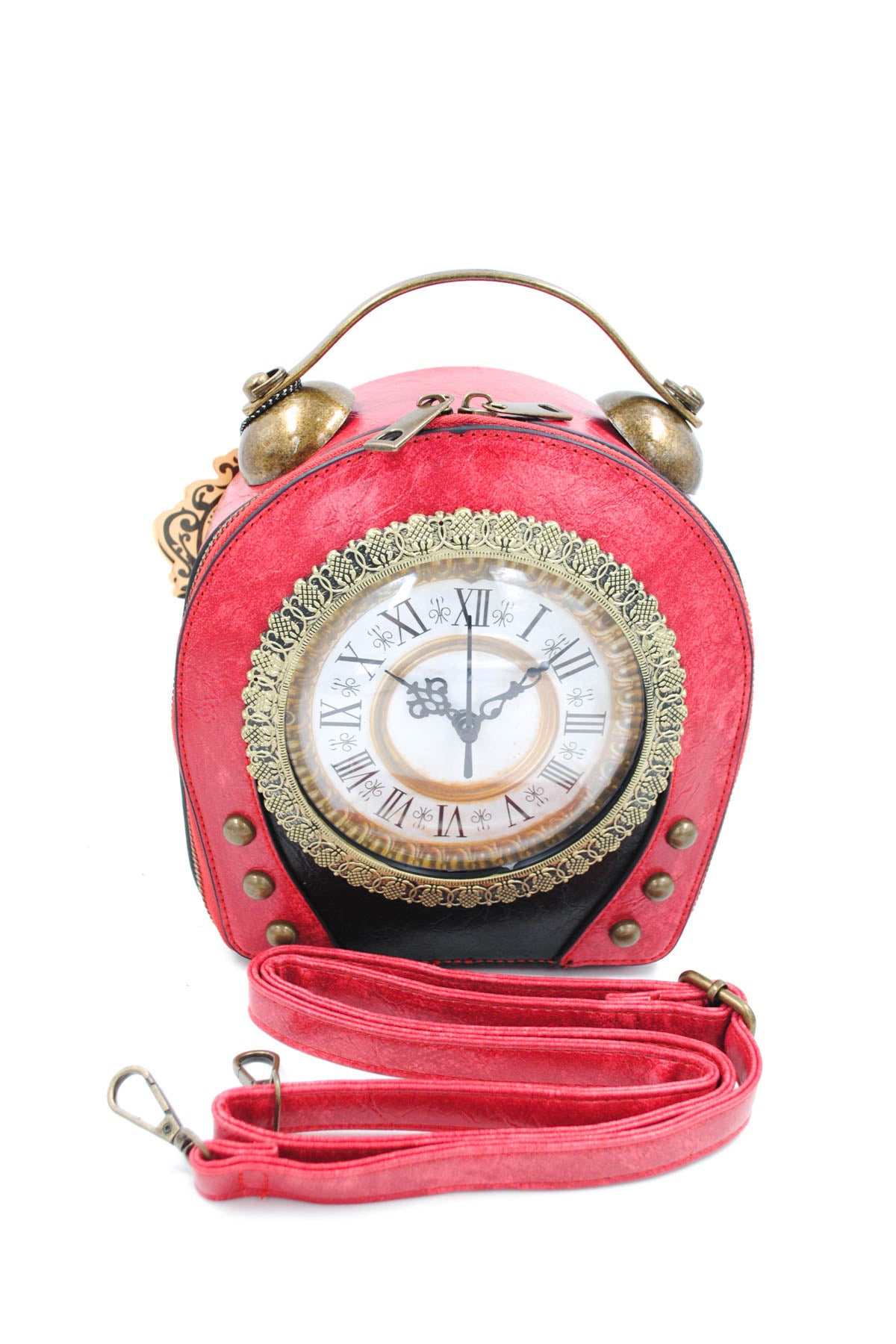 Sac à main horloge rouge