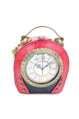 Sac à main horloge rouge