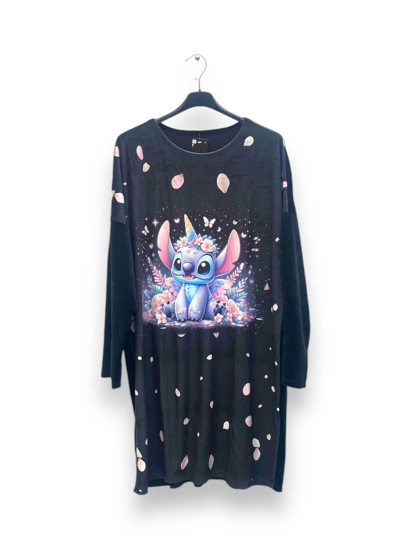 Robe de nuit en velours - Stitch licorne