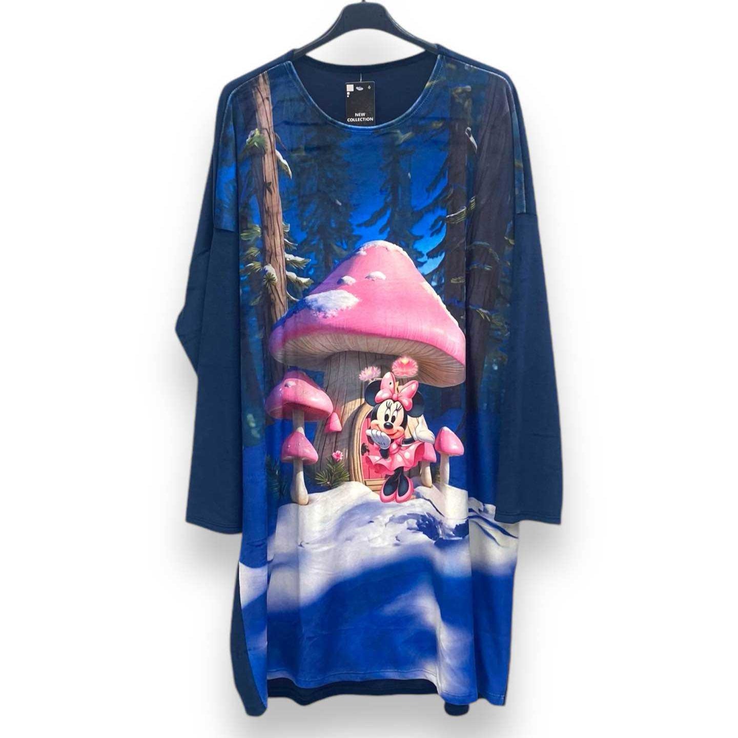 Robe de nuit en velours - Minnie champignons