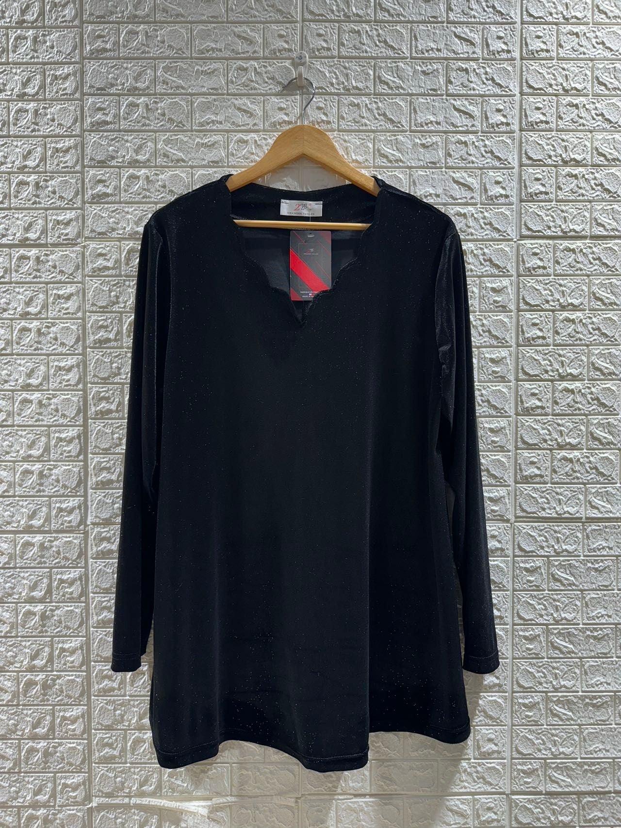 Tunique col V demi cercles à paillettes