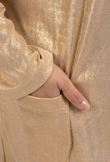 Gilet long brillant avec poche