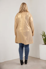 Gilet long brillant avec poche