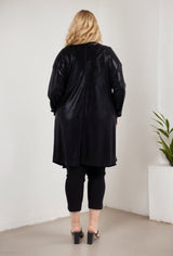 Gilet long brillant avec poche