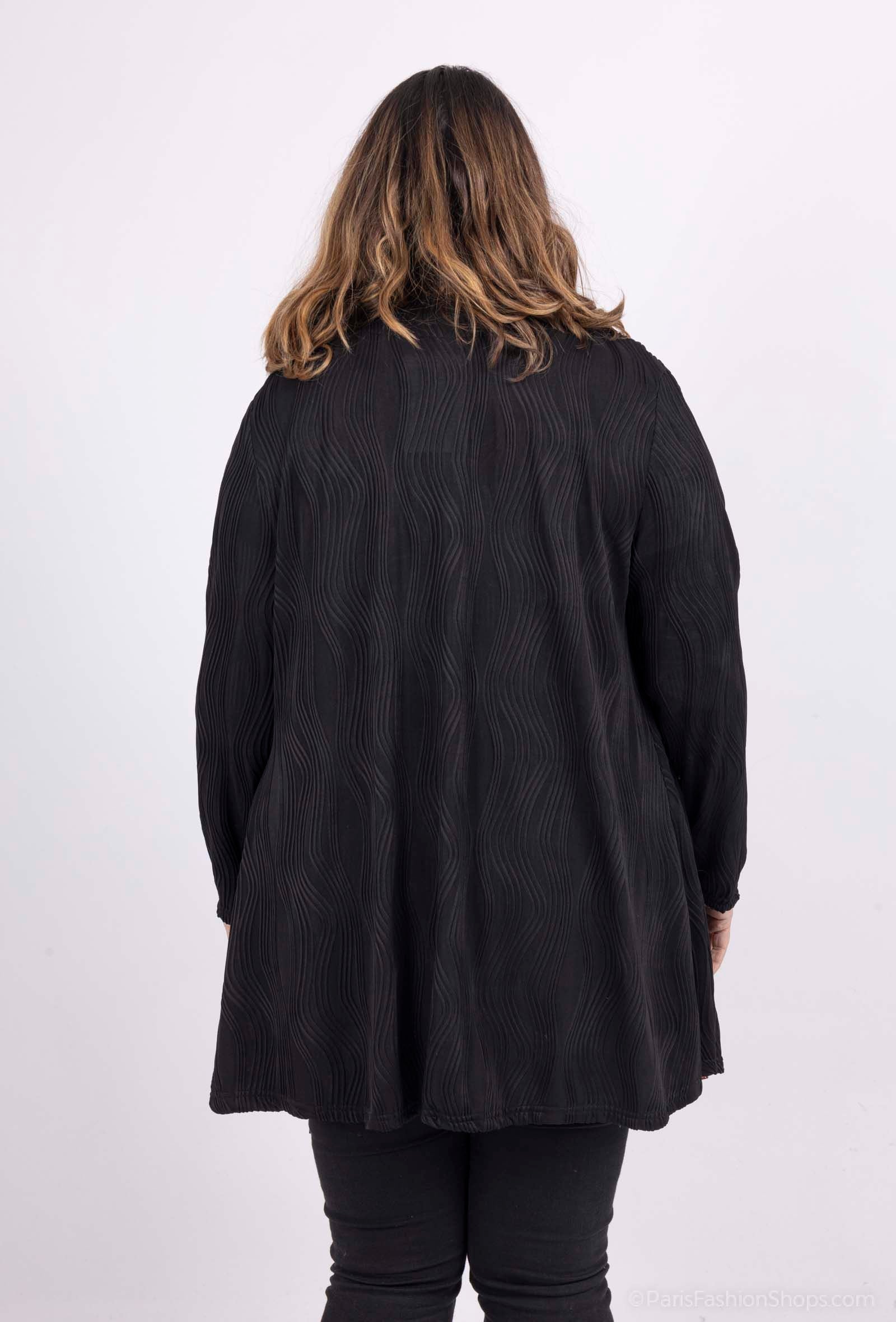 Veste avec col cascade effet texturé