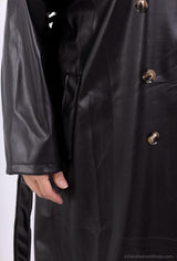 Veste longue en simili cuir