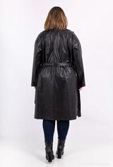 Veste longue en simili cuir
