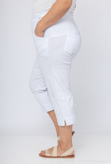 Pantacourt stretch avec poches - Blanc