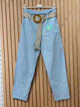 Pantalon avec ceinture tressée