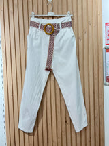 Pantalon avec ceinture tressée