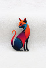 Broche - Chat multicolore