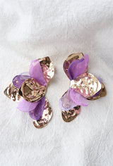 Boucles d'oreilles pétales dorées et colorées