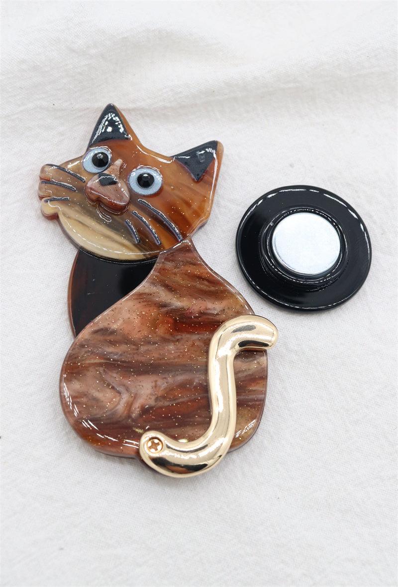 Broche aimantée - Chat de dos