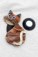 Broche aimantée - Chat de dos