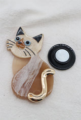 Broche aimantée - Chat de dos