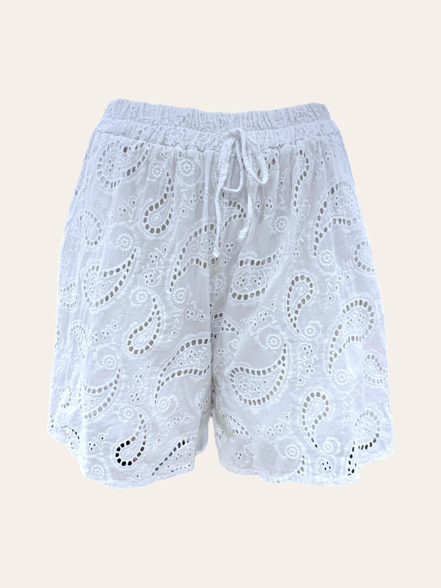 Short en coton broderie anglaise
