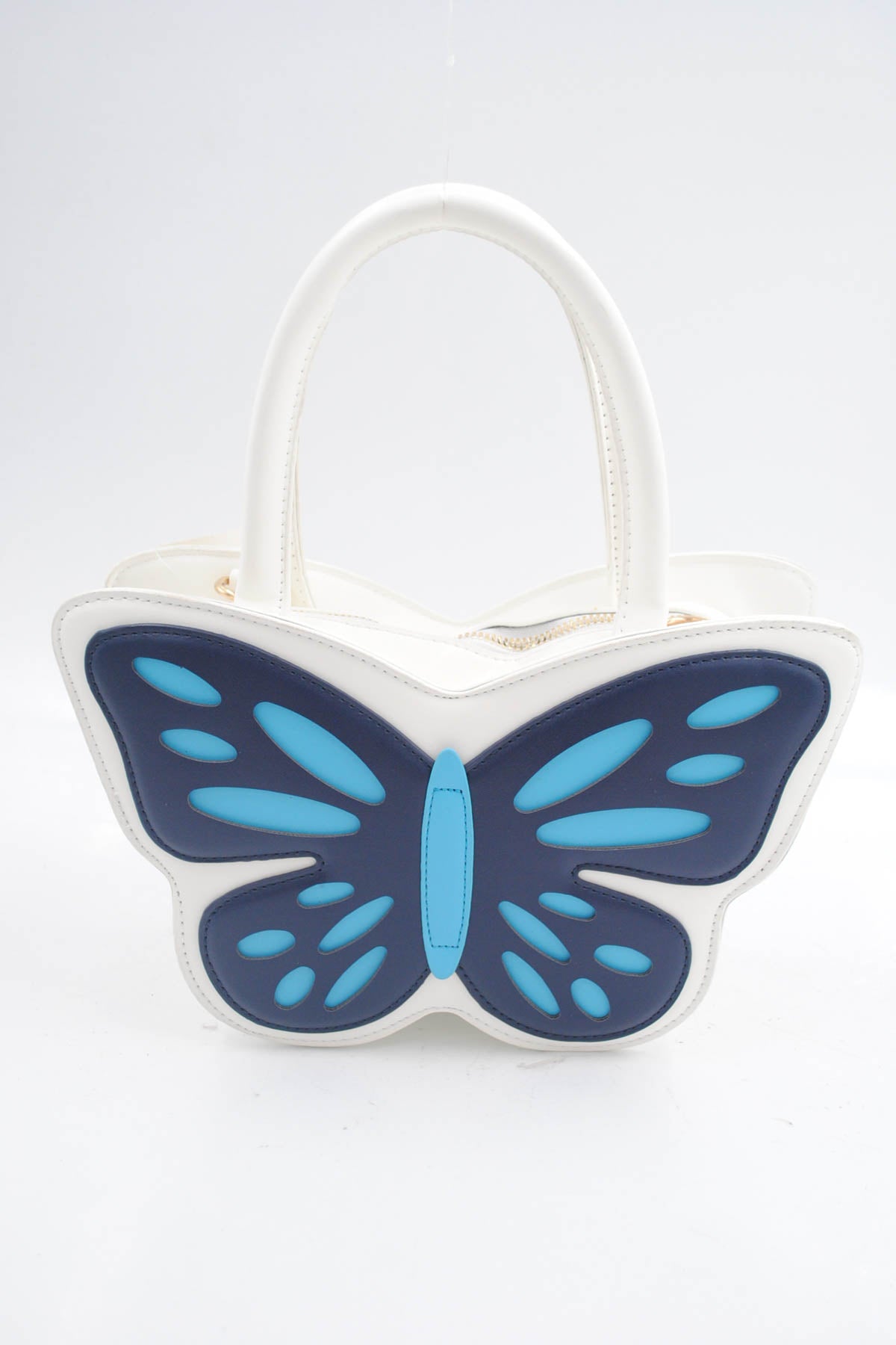 Sac à main Papillon blanc et bleu (petit format)