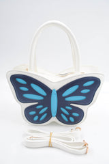 Sac à main Papillon blanc et bleu (petit format)