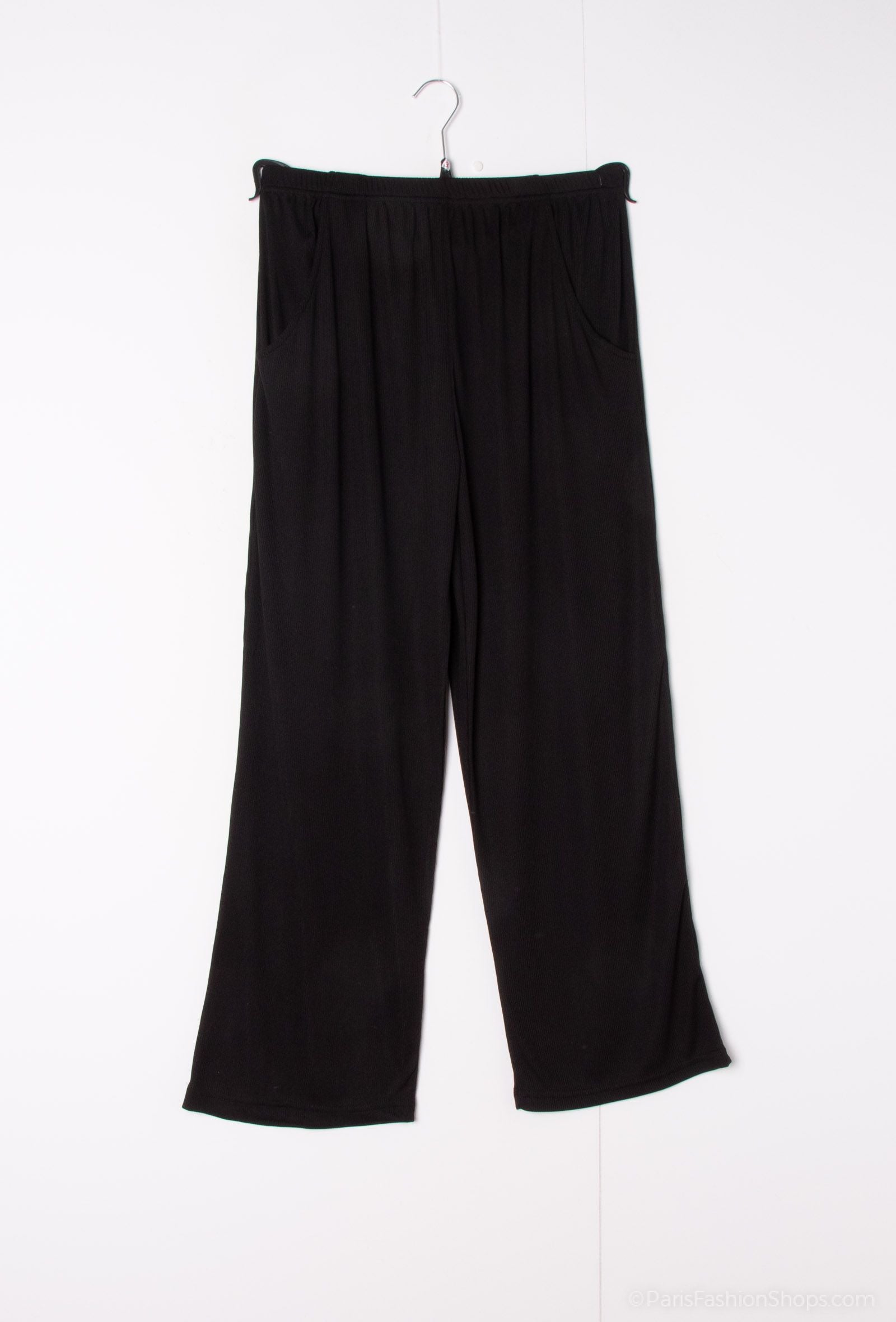 Pantalon droit uni - matière côtelé avec poches