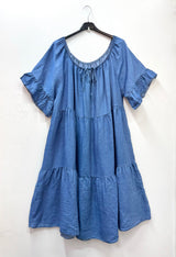 Robe en jean avec col élastique