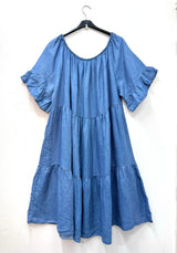 Robe en jean avec col élastique
