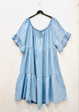 Robe en jean avec col élastique