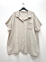 Chemisier en gaze de coton manches courtes