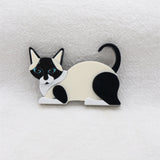 Broche épingle - Chat noir et blanc