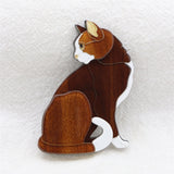 Broche épingle - Chat brun
