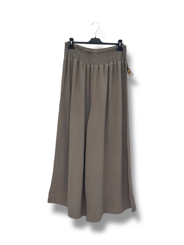 Pantalon fluide taille élastique smockée