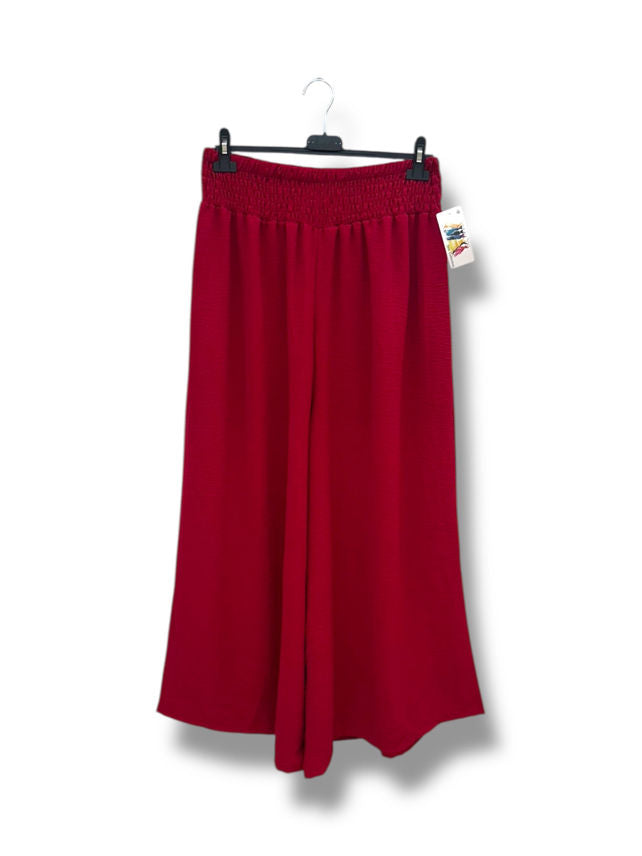 Pantalon fluide taille élastique smockée