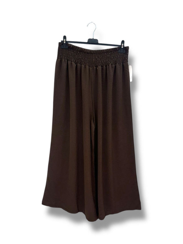 Pantalon fluide taille élastique smockée