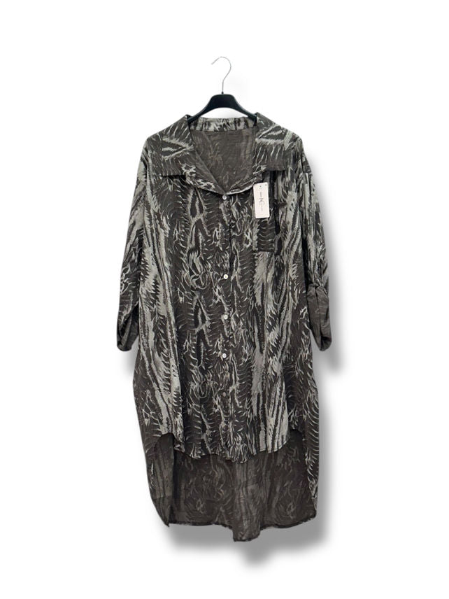 Chemise longue imprimé animal