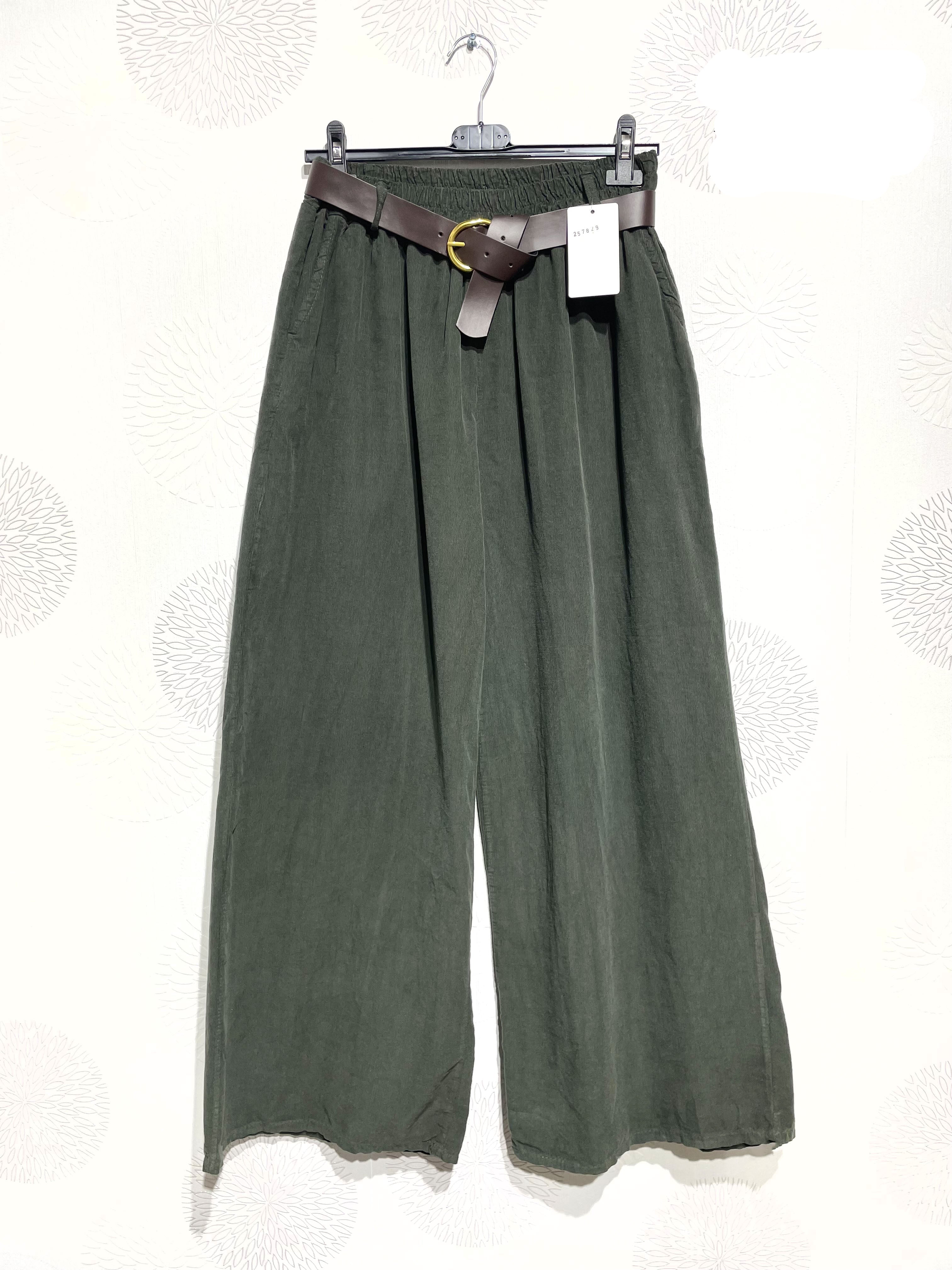 Pantalon velours de coton taille élastique