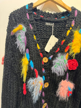Gilet court coloré  avec fleurs