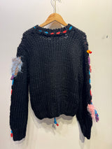 Gilet court coloré  avec fleurs