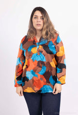 Blouse coup de pinceau touché satin