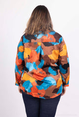 Blouse coup de pinceau touché satin