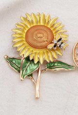 Broche aimantée - Tournesol