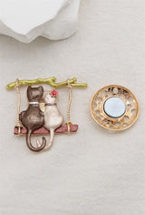 Broche aimantée - Chats balançoire
