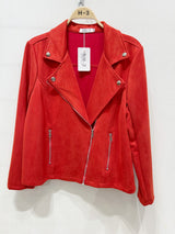 Veste courte en suédine Rouge