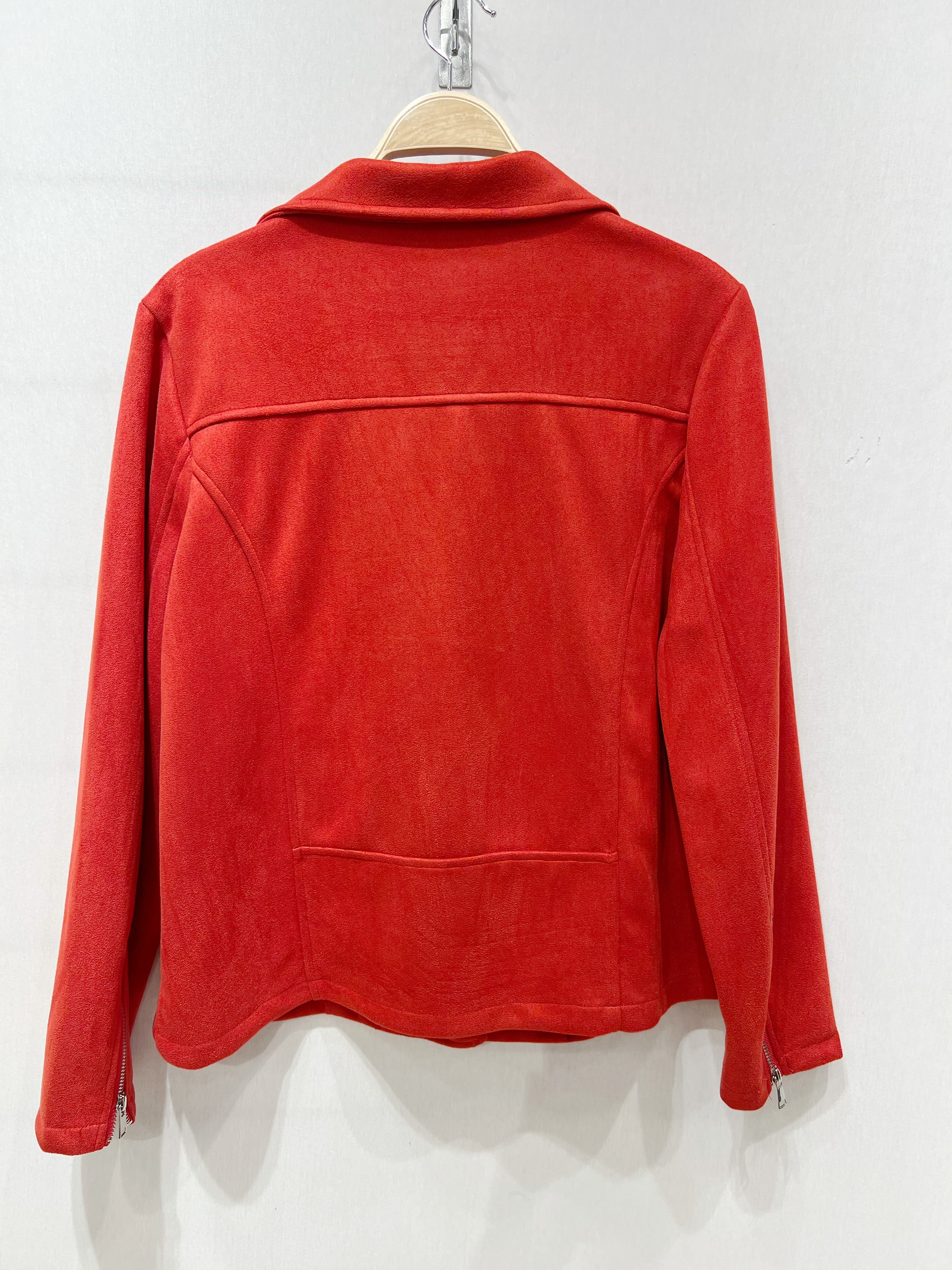 Veste courte en suédine Rouge