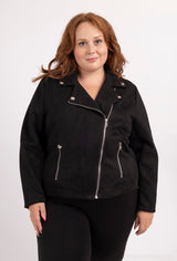 Veste courte en suédine Noir