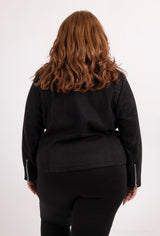 Veste courte en suédine Noir