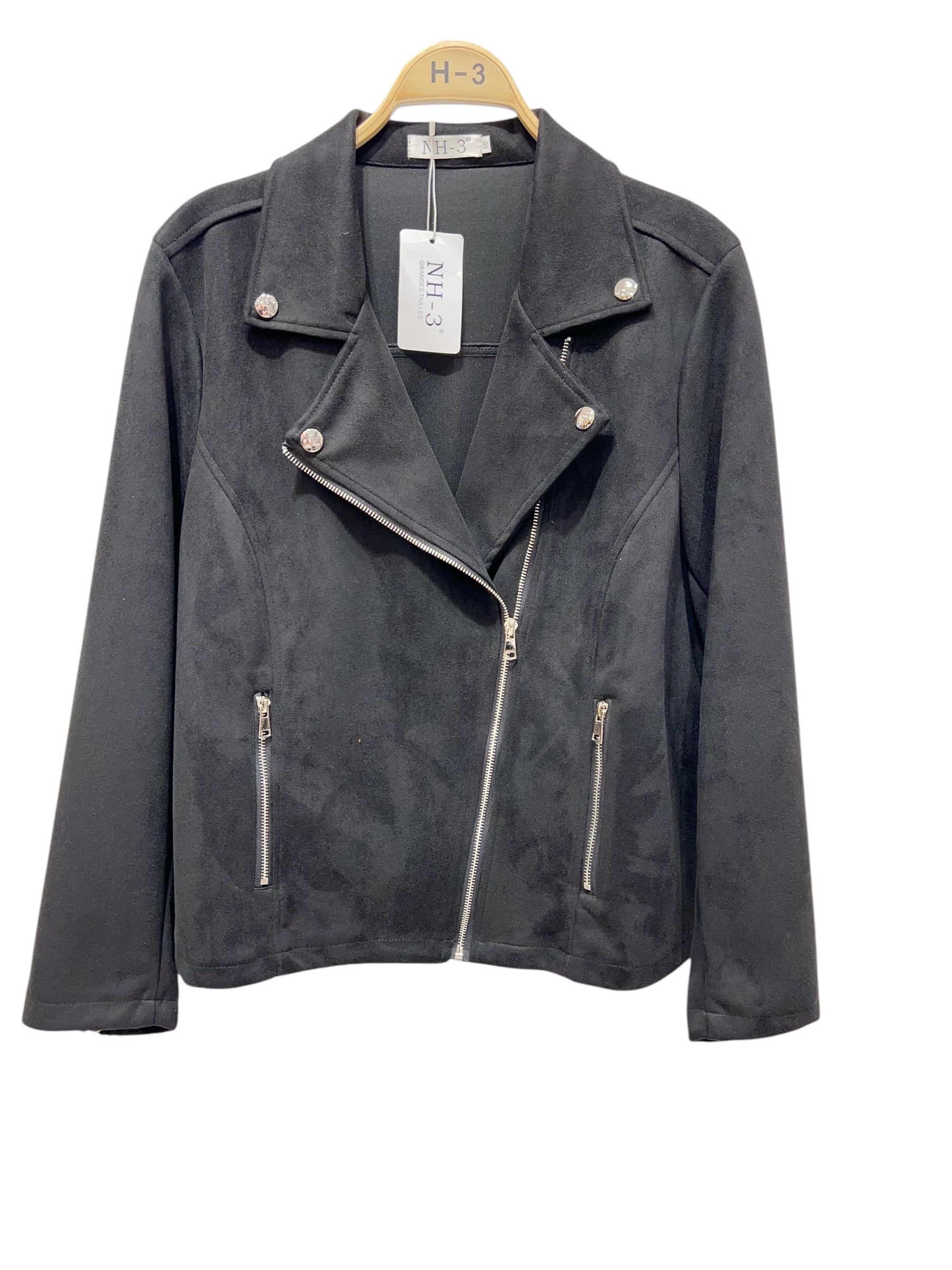 Veste courte en suédine Noir